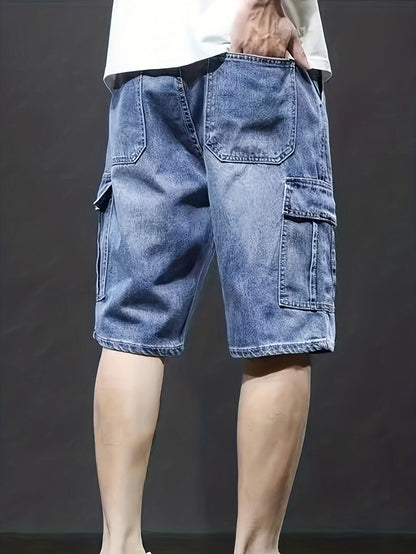 Denim Relaxed Cargo Shorts