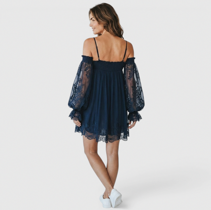 Smocked Off Shoulder Mini Dress