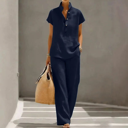 Short Sleeve Button Front Set