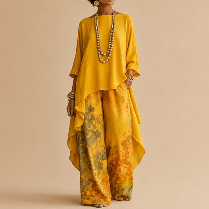 Floral Wide Leg Two Piece Set