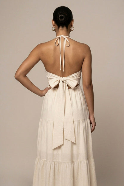 Halter Tiered Maxi Sundress