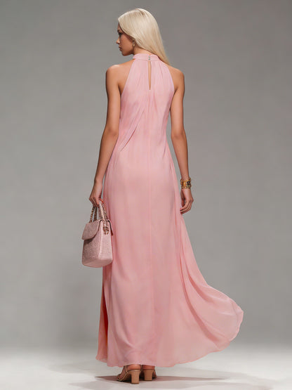 Chiffon Halter Maxi Dress