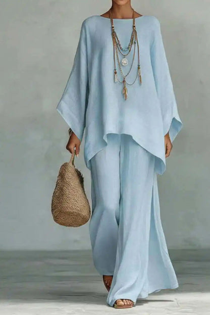 Relaxed Wide Leg Two Piece Set