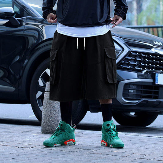 Oversized Drawstring Cargo Shorts