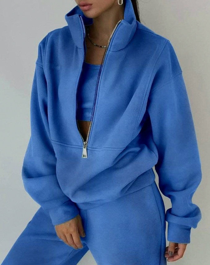 Knit Half Zip Matching Set