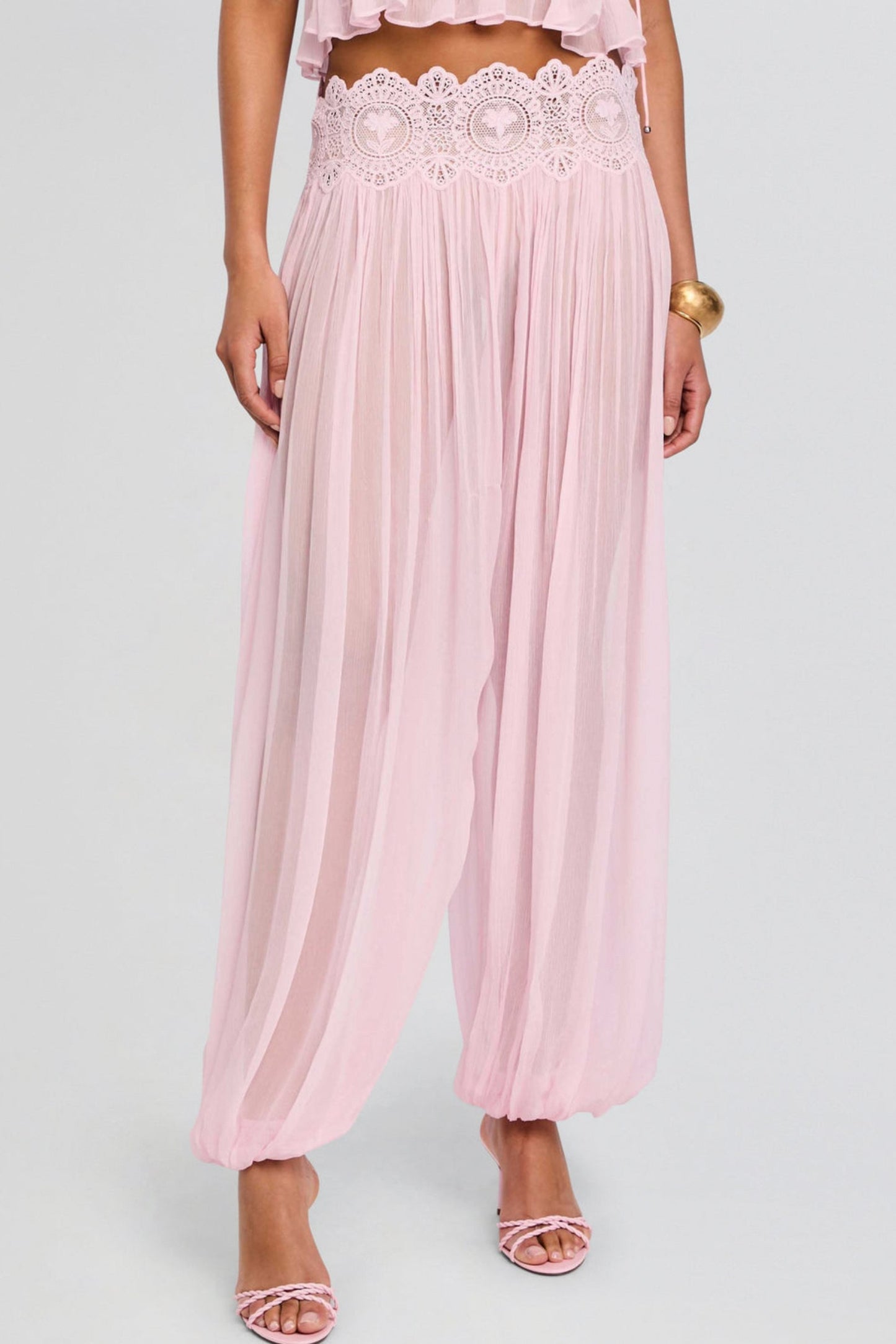 Chiffon Crochet Two Piece Set