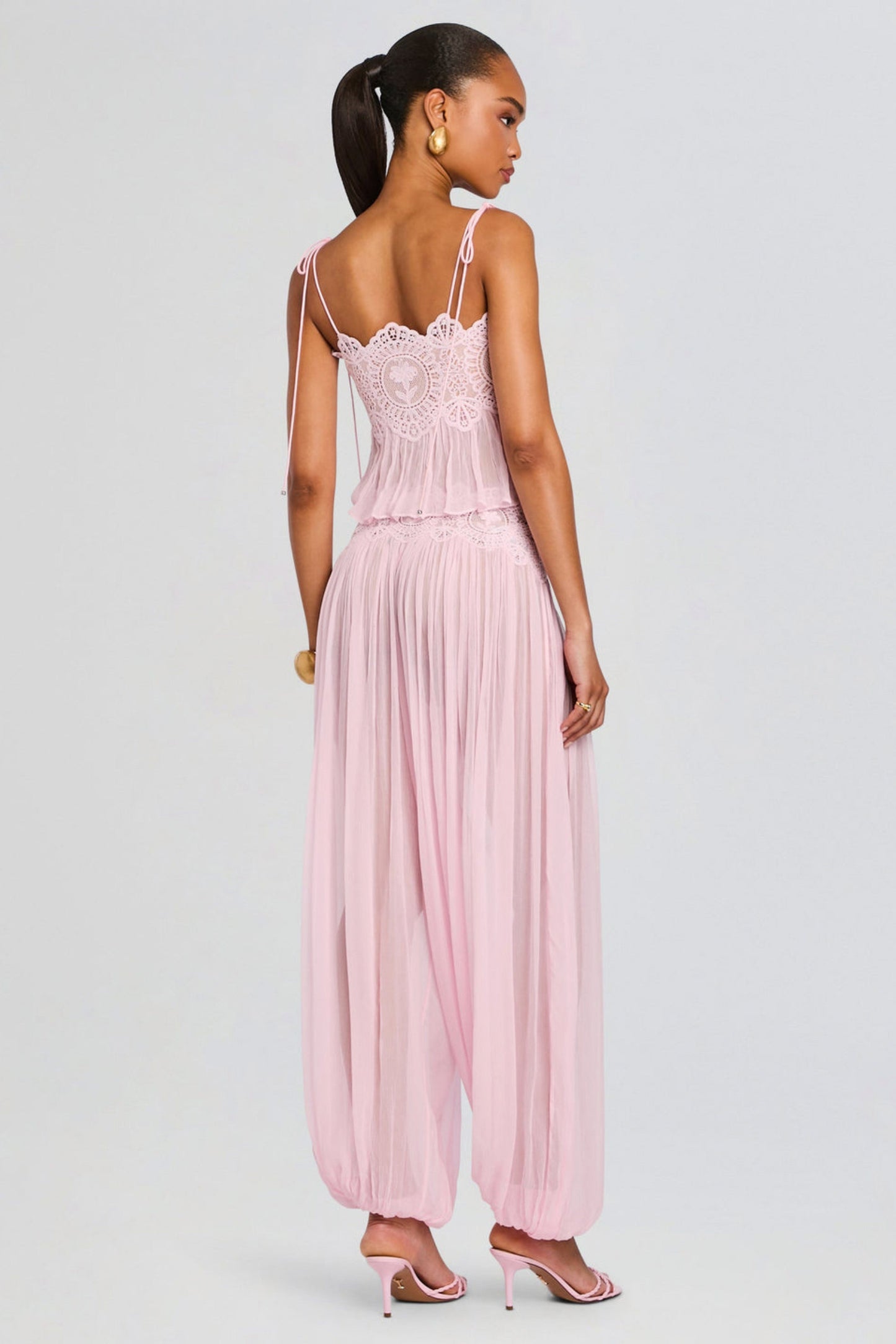 Chiffon Crochet Two Piece Set