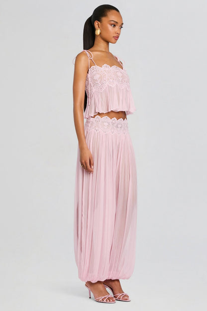 Chiffon Crochet Two Piece Set