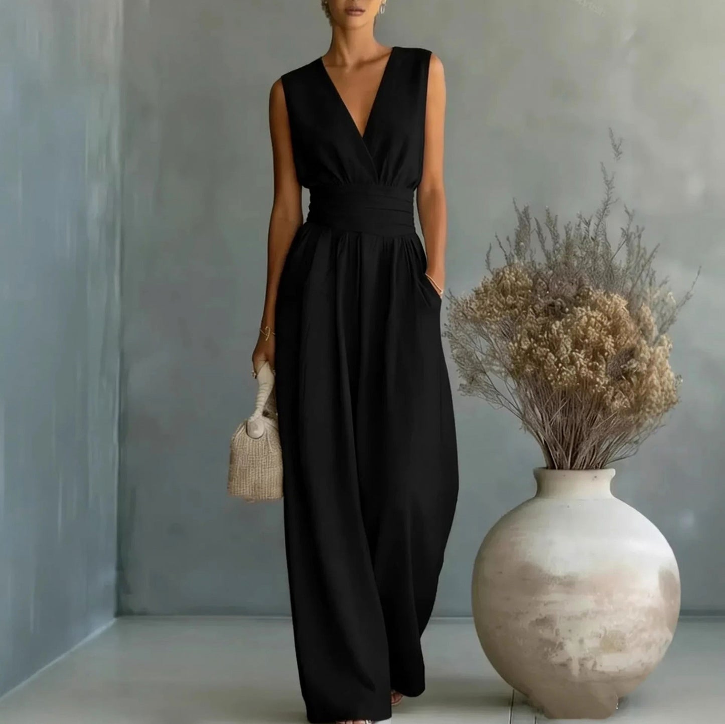 Wide Leg Wrap Jumpsuit