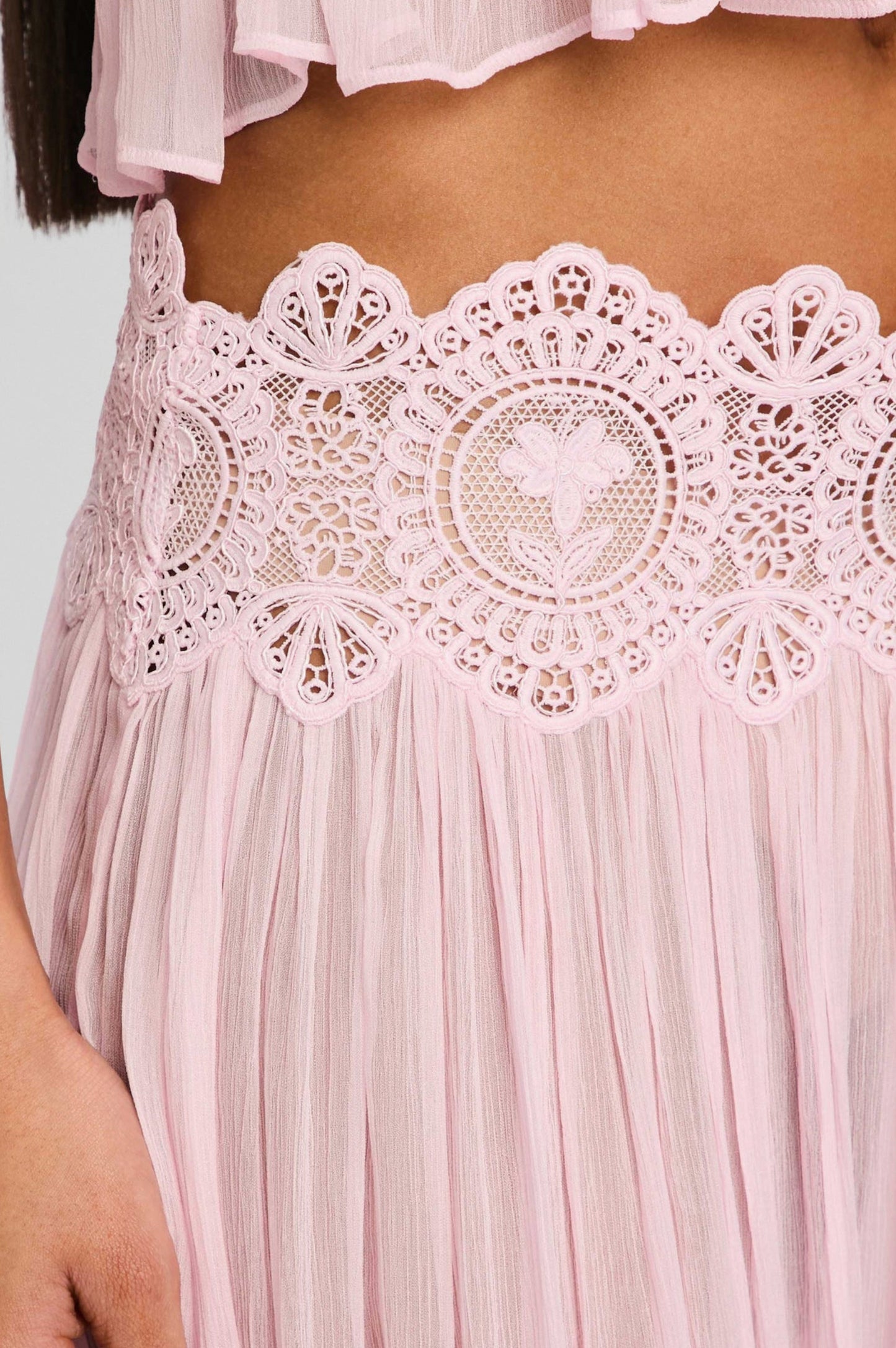 Chiffon Crochet Two Piece Set