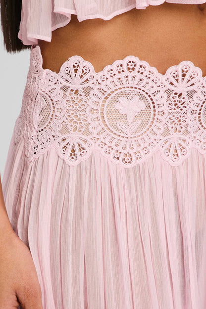 Chiffon Crochet Two Piece Set