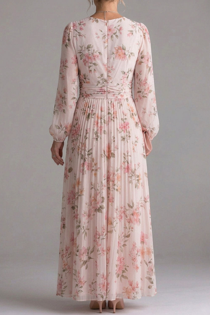 Floral Chiffon Long Sleeve Maxi