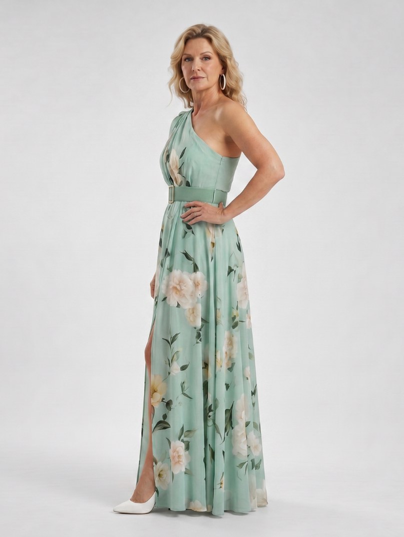 Floral One Shoulder Maxi Dress