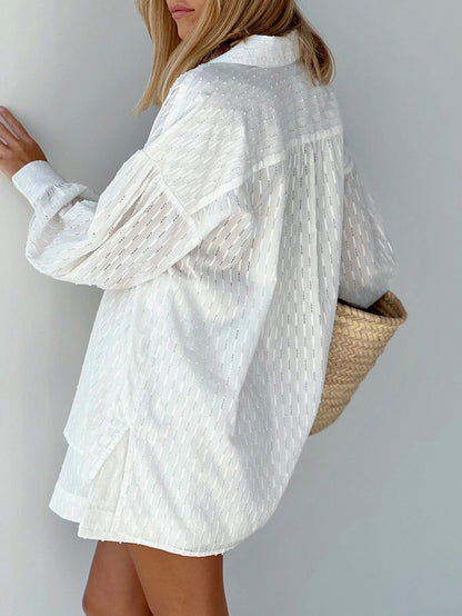 Striped Button Front Shorts Set