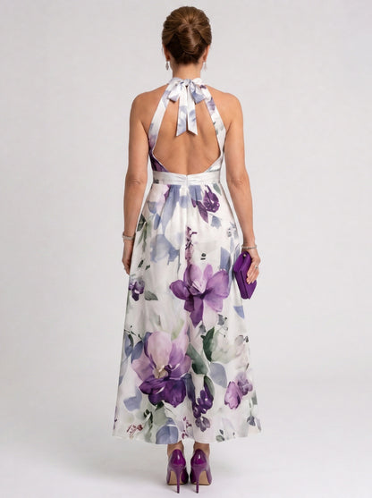 Floral Halter Midi Dress