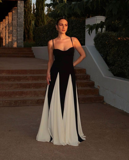 Sweetheart Paneled Maxi Dress