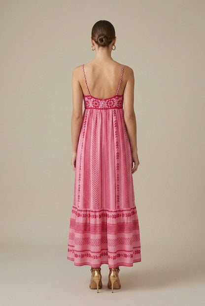 Geometric Tiered Maxi Sundress