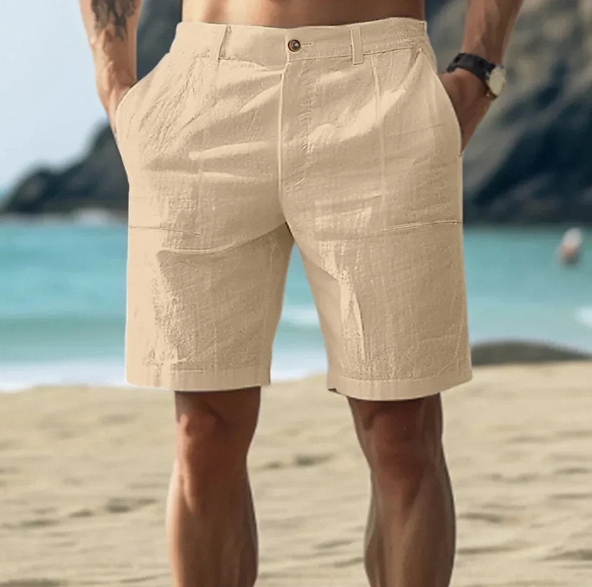 Linen Regular Fit Shorts