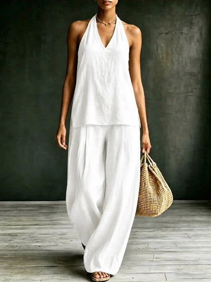 Halter Wide Leg Matching Set