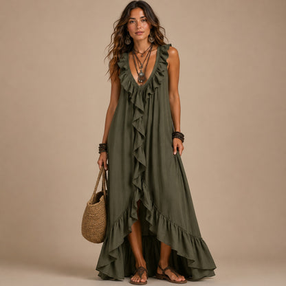 Gauze High-Low Maxi Sundress