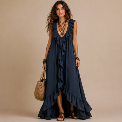 Gauze High-Low Maxi Sundress