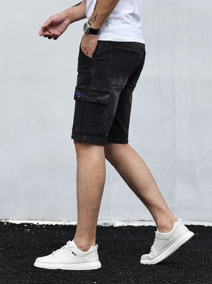 Denim Relaxed Cargo Shorts