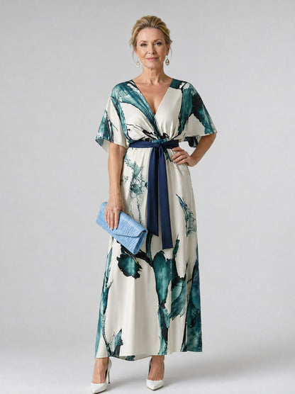 Floral Tie Waist Maxi Dress