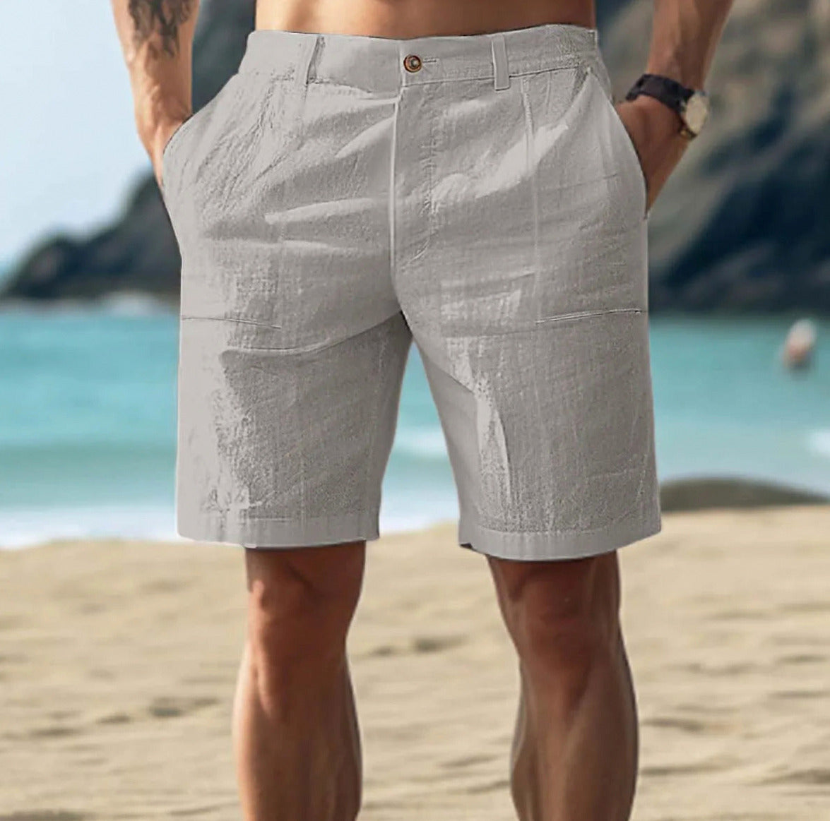 Linen Regular Fit Shorts