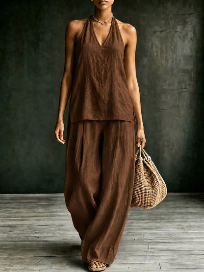 Halter Wide Leg Matching Set
