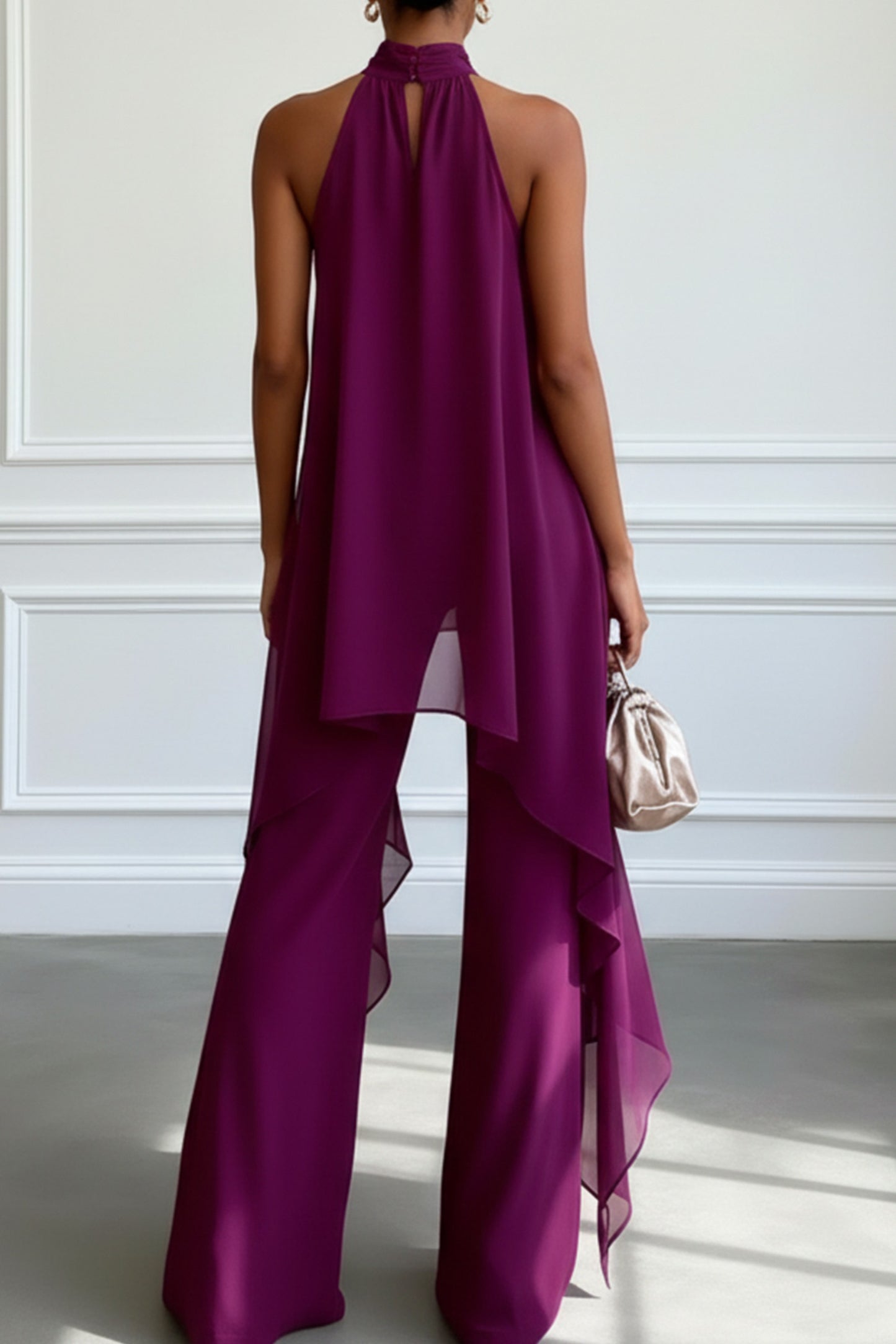 Chiffon Halter Two Piece Set