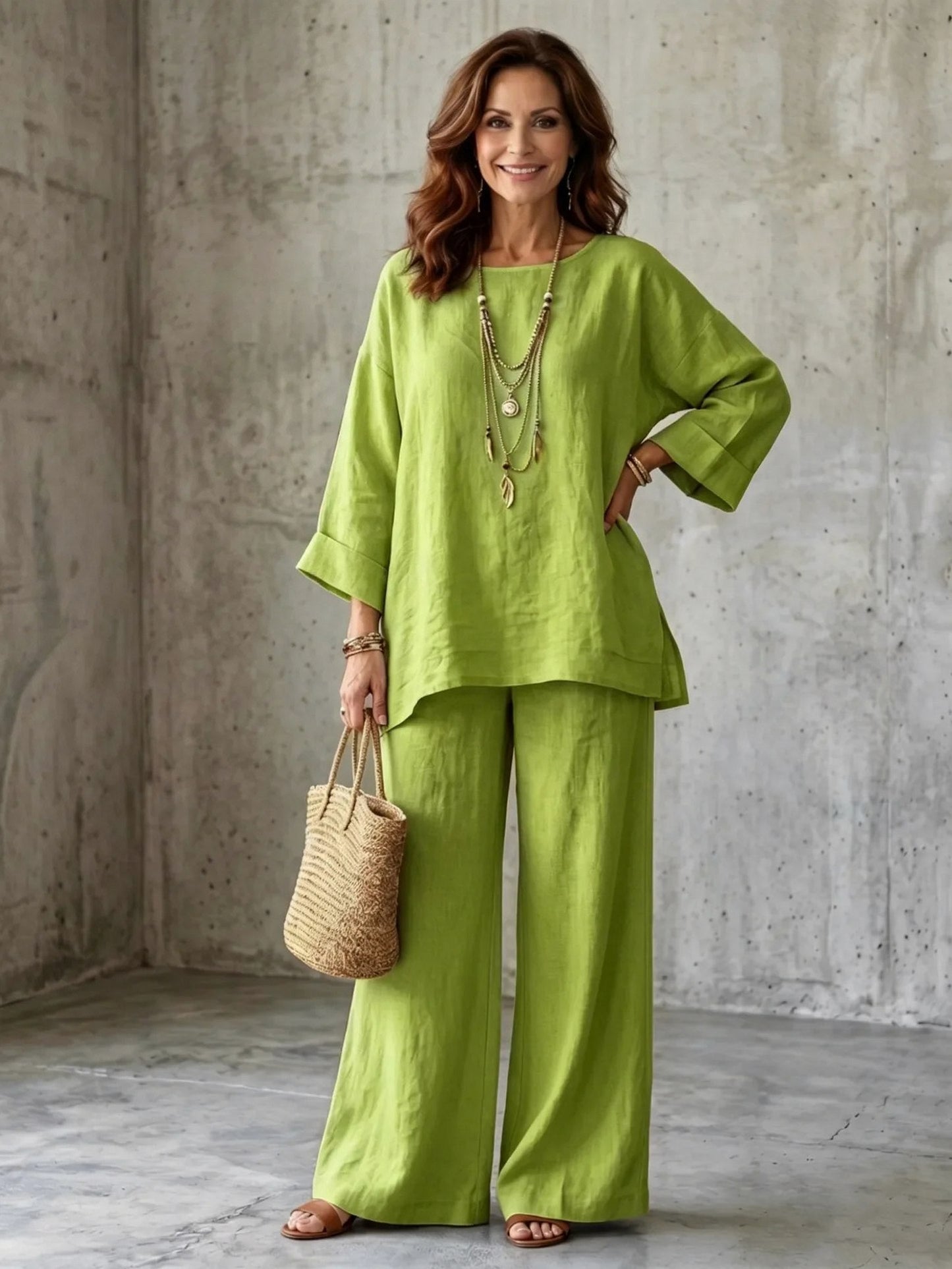 Relaxed Wide Leg Matching Set