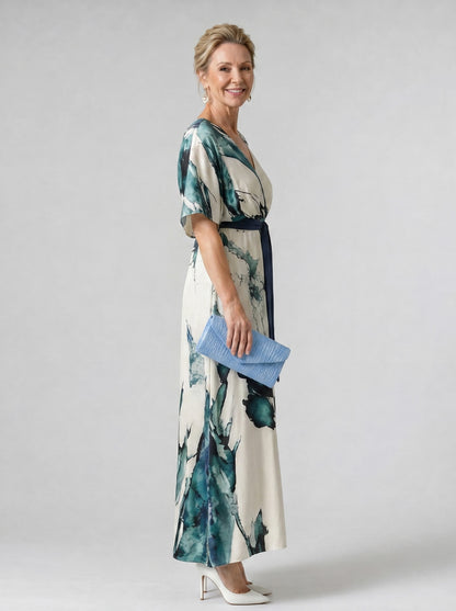 Floral Tie Waist Maxi Dress