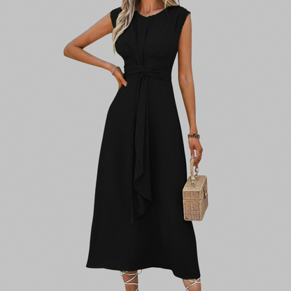 Sleeveless Tie Waist Midi Dress