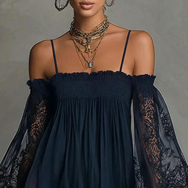 Smocked Off Shoulder Mini Dress