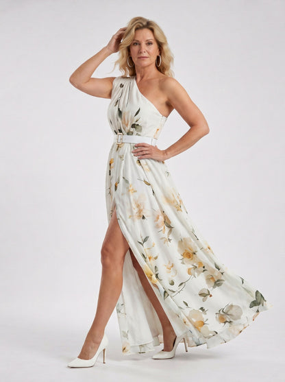 Floral One Shoulder Maxi Dress