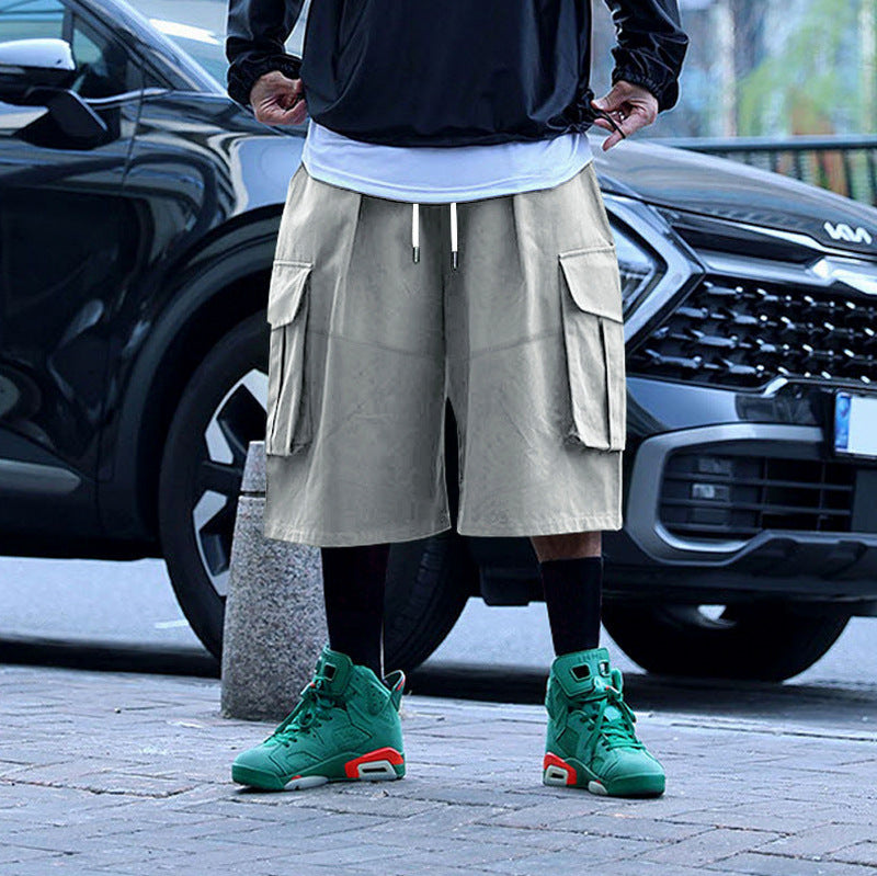 Oversized Drawstring Cargo Shorts
