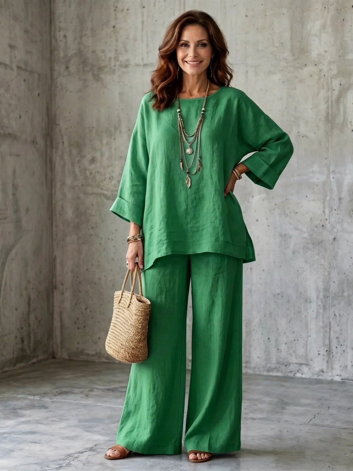 Relaxed Wide Leg Matching Set