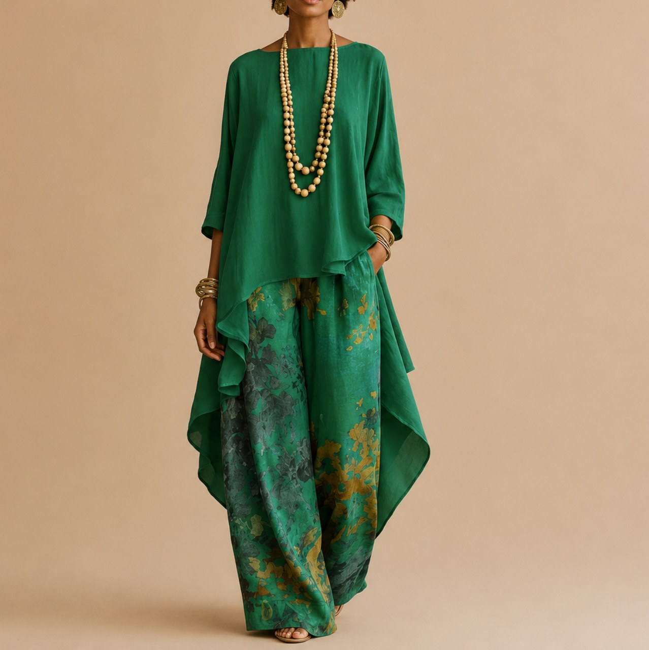 Floral Wide Leg Two Piece Set