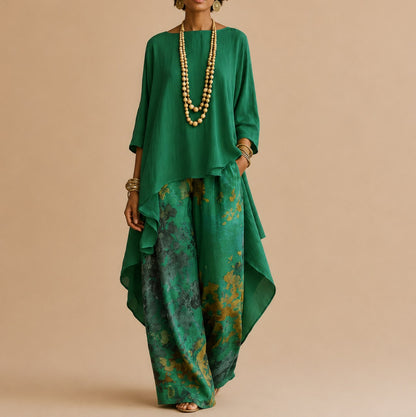 Floral Wide Leg Two Piece Set