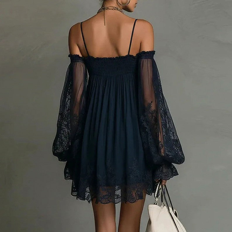 Smocked Off Shoulder Mini Dress