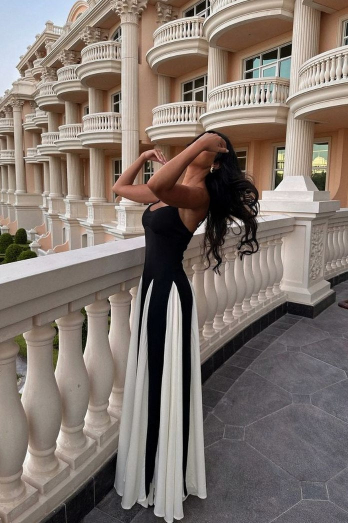 Sweetheart Paneled Maxi Dress
