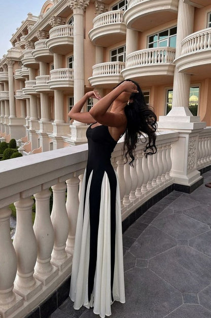 Sweetheart Paneled Maxi Dress