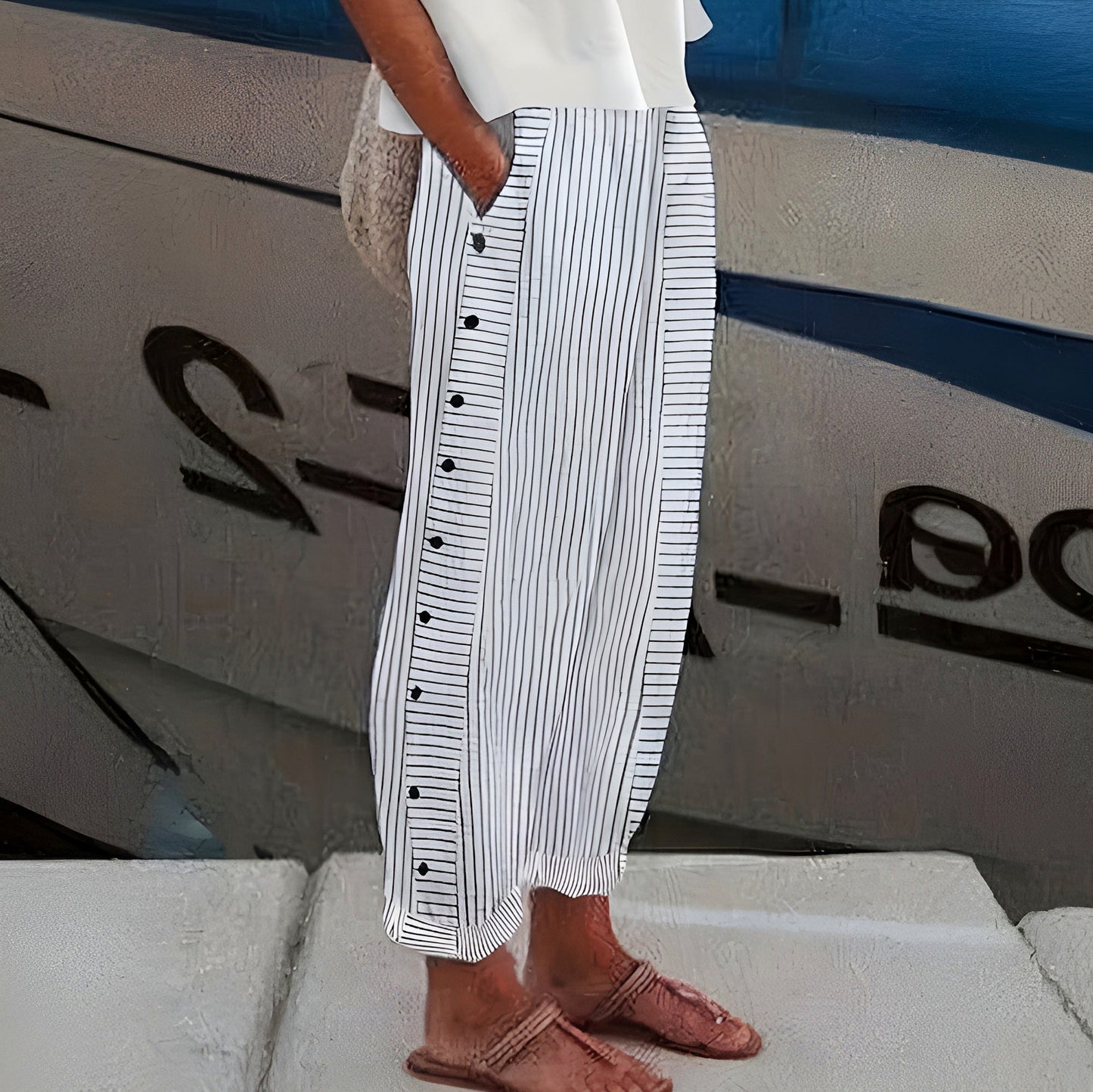 Striped Wide Leg Pants