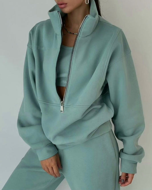 Knit Half Zip Matching Set