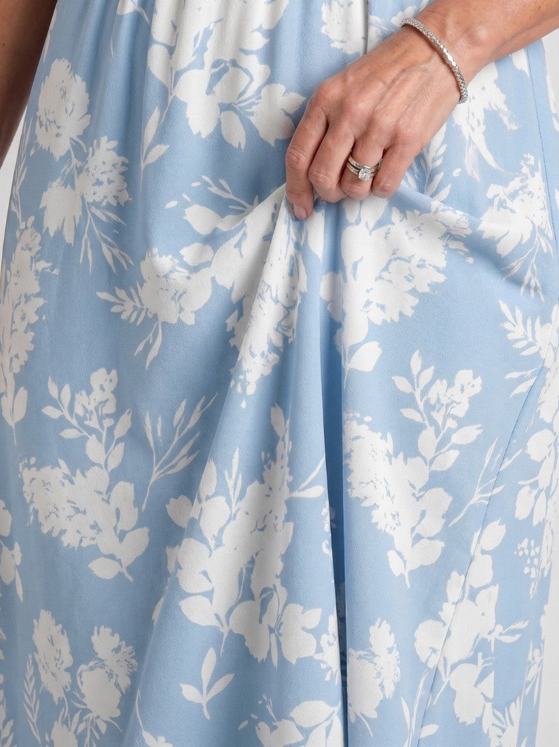 Floral Short Sleeve Midi Dress