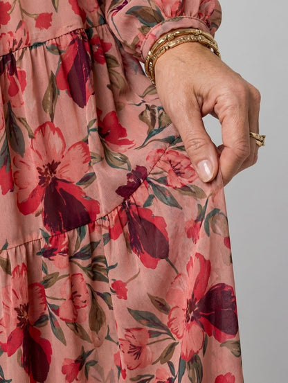 Floral Chiffon Tiered Maxi Dress