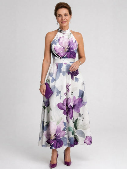 Floral Halter Midi Dress