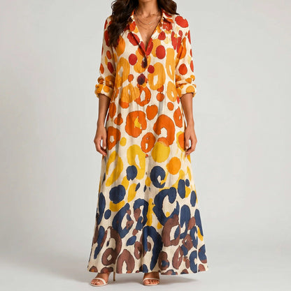 Gauze Floral Button Front Maxi