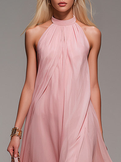 Chiffon Halter Maxi Dress