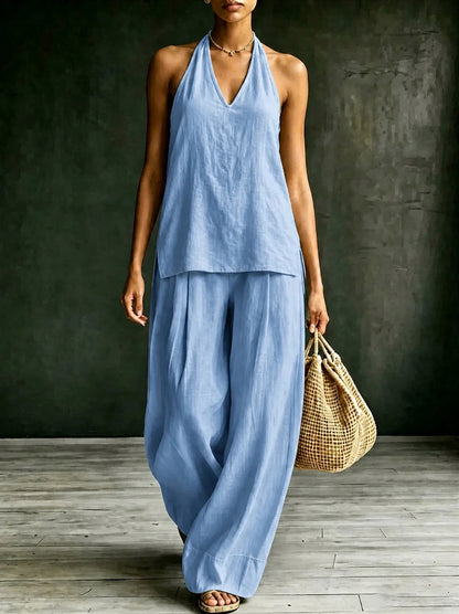 Halter Wide Leg Matching Set